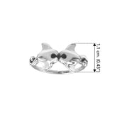 Double Manta Rays Sterling Silver Ring by DiveSilver